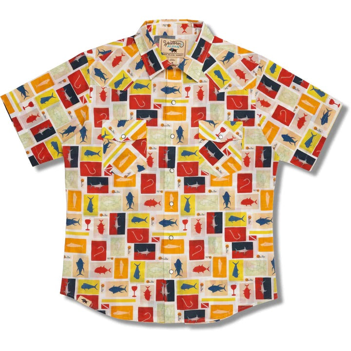 Baits Fishing Company Men's Performance Fishing Shirt | Short Sleeve | Button Down | Vented | 100% Cotton, Size: Medium, Green