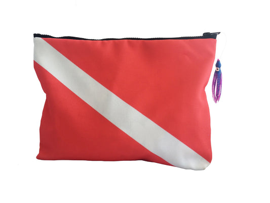 Diver Down Sundot Pouch With Hawaiian Print Fabric