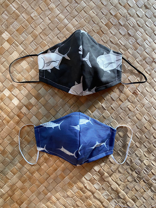 Facemask - Kids Sun Dot Little Fish Print