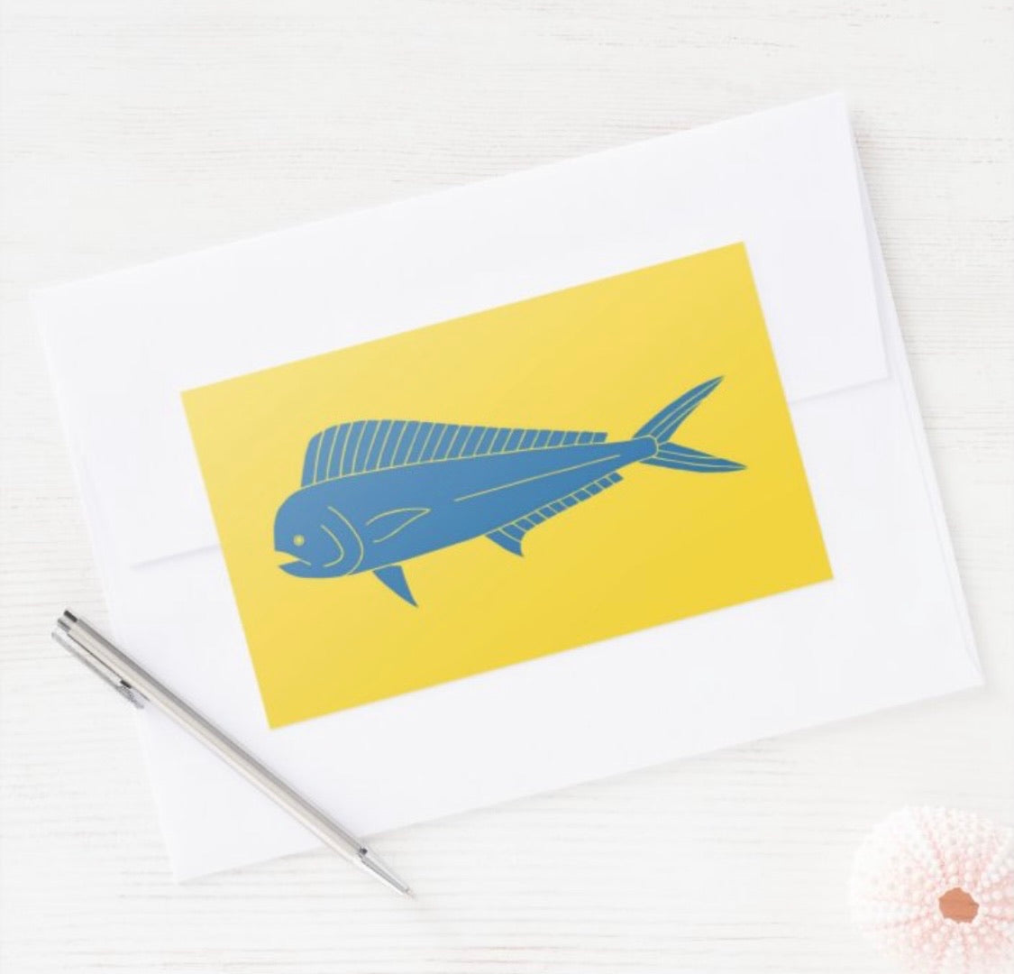 Sun Dot Marine Fish Flag Stickers
