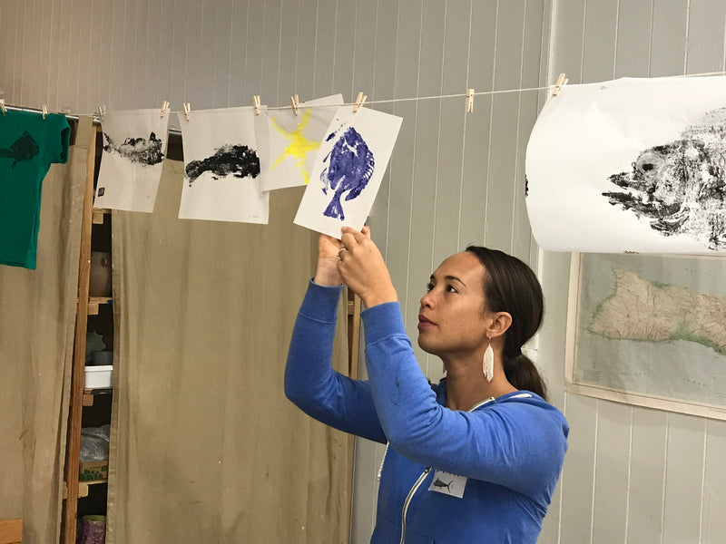Gyotaku Fish Printing with the Keiki of Hilo