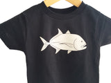 Black Giant Trevally / Ulua Sun Dot Kids T-shirt