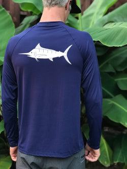 SALE - Men’s Loose Fit Longsleeve Marlin 50 SPF Sun Shirt