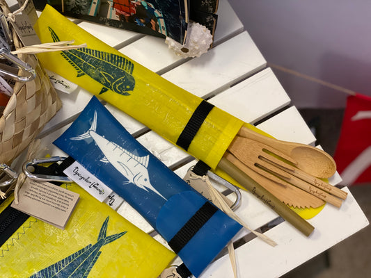Upcycle Fish Flag Reusable Bamboo Cutlery Sets