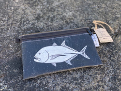 Upcycle Hawaii Black Ulua Water Resistant Pouch