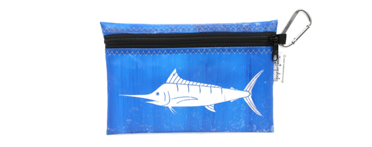 Upcycle Hawaii Blue Marlin Water Resistant Pouch